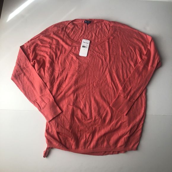 Splendid Ruched Side Orange Sweater Size Small NWT - Picture 1 of 12